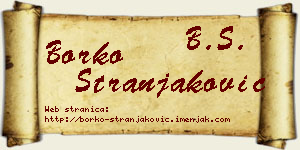 Borko Stranjaković vizit kartica